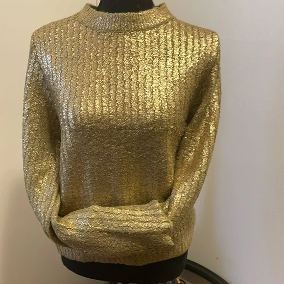 Gold Metallic Sweater - Picture 2 of 5